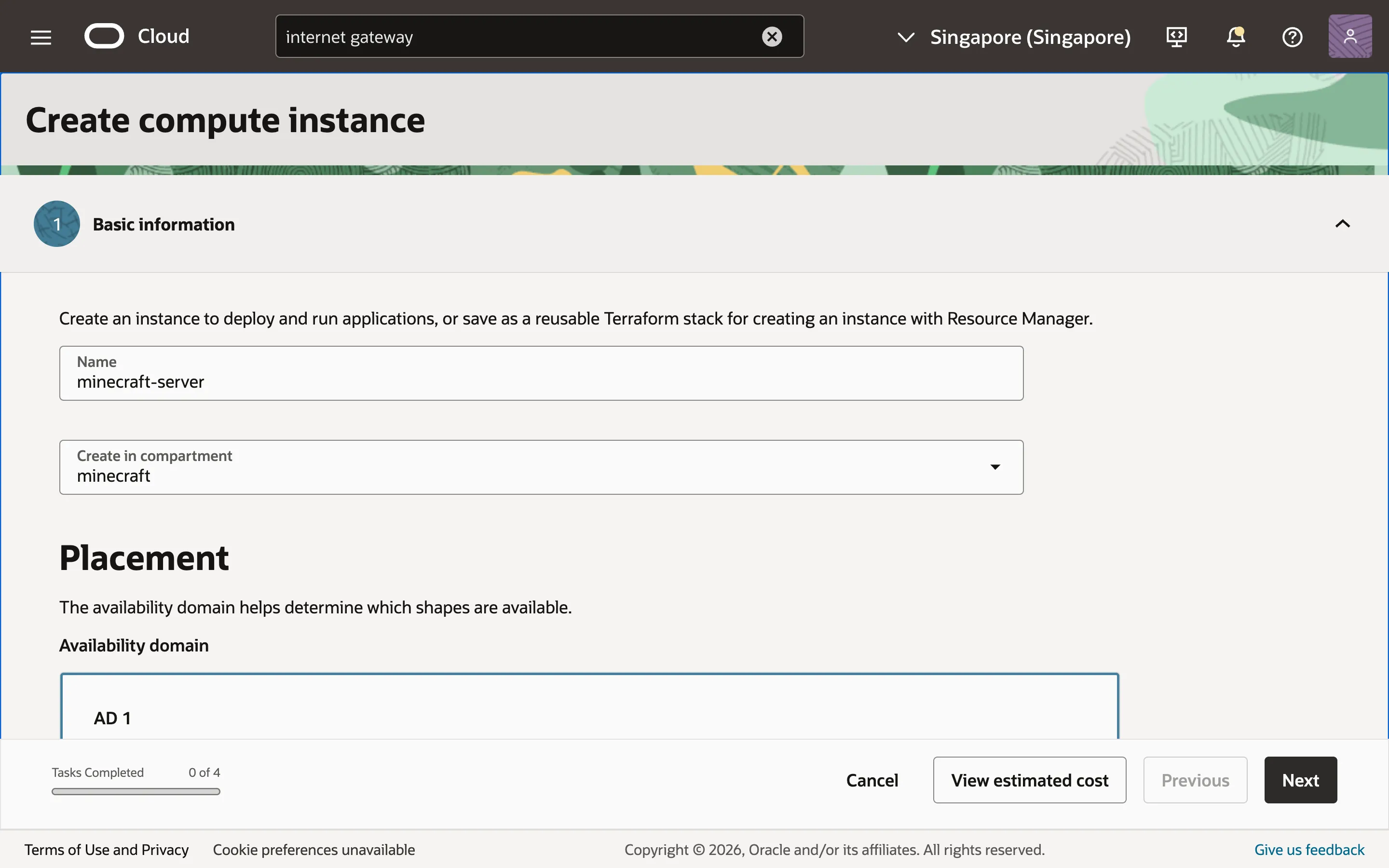 Creating a Compute Instance.